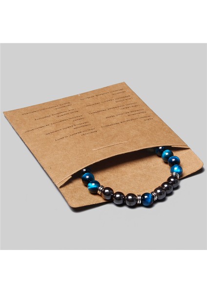 23CM Tarzı Kafatası 1 Erkek Bileklik 8mm Doğal Hematit Kaplan Gözü Boncuk Çakılma Taşı Bilezikler Çiftler Için Yeni Yıl Hediyesi Pulsera De Hombre (Yurt Dışından) indirimleri