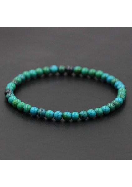 Zebra Taşı 4mm Doğal Taş Lapis Lazuli Boncuk Gerdirilebilir Bileklik Kaplan Gözü Yuvarlak Boncuklu Bilezik Takı Erkek Kadın Için (Yurt Dışından)