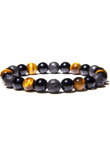 23CM Tarzı No.2 Boyutu Yeni Doğal Obsidyen Hematit Kaplan Gözü Boncuklu Bilezik Erkekler Için Manyetik Sağlık Koruma Kadınlar Ruh Takı Pulsera Hombre (Yurt Dışından)