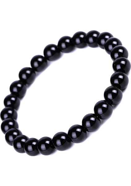 10 mm Siyah Obsidyen Bilezik Budist Dua Bereket Taşı Top Boncuk Takı Sevgililer Günü Hediyesi (Yurt Dışından) indirimleri