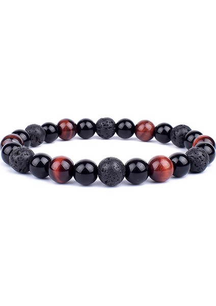 10 mm Tarzı No.19 Boyutu Doğal Siyah Obsidiyen Hematit Kaplan Gözü Boncuk Bilezik Erkekler Için Manyetik Sağlık Koruma Kadınlar Takı Pulsera Hombre (Yurt Dışından)