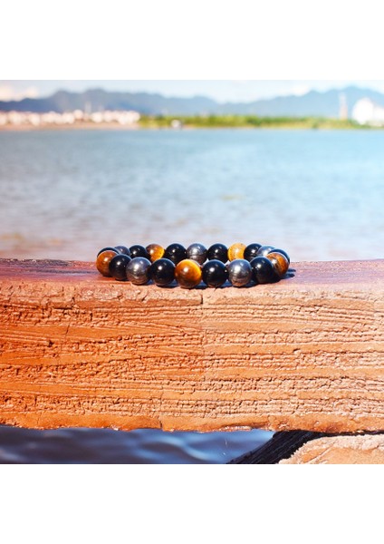 10 mm Tarzı No.19 Boyutu Doğal Siyah Obsidiyen Hematit Kaplan Gözü Boncuk Bilezik Erkekler Için Manyetik Sağlık Koruma Kadınlar Takı Pulsera Hombre (Yurt Dışından) indirimleri