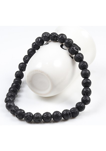 Stil 8 Sıcak Erkek Bilezikleri 6mm Siyah Lava Taşı El Yapımı Hematit Haçlı Boncuklu Bileklik & Bilezik Ayarlanabilir Boy Kadın Bilek Takısı (Yurt Dışından) indirimleri