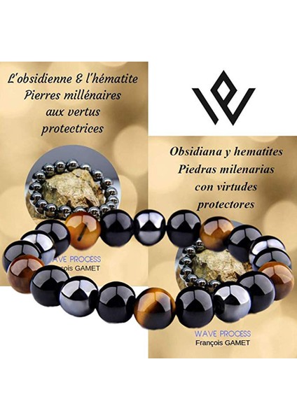 10 mm Tarzı No.8 Boyutu Doğal Kaplan Gözü Obsidiyen Hematit Boncuklu Bileklik Erkekler Manyetik Sağlık Koruma Denge Bileklik Kadınlar Şifa Ruh Takı (Yurt Dışından) fırsatları
