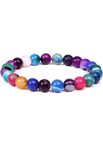 23CM Tarzı 35MAT Akik Kadınlar ve Erkekler Için Doğal Taş Boncuklu Bilezik 8mm Boncuklu Lava Agates Kuvars Çakra Yoga Bilezikleri Kadınlar Için Takı Hediye (Yurt Dışından)