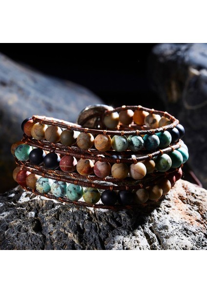 BR18Y0556 Kadınlar Için Çoklu Ayarlanabilir Örgü Halat Zincir Doğal Taş Boncuk Bilezik Moda Bohemya Takı Hediye (Yurt Dışından) fırsatları