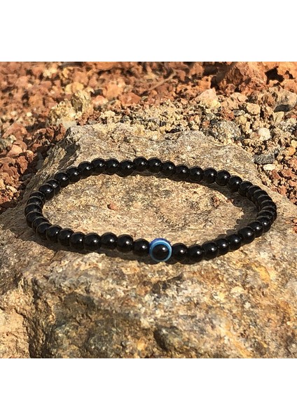 6mm Mat El Kötü Türk Gözü Bileklik Siyah Doğal Taş Boncuk Obsidiyen Erkek Bilezik Kadınlar Için Yoga El Takı Aksesuarları (Yurt Dışından) fırsatları
