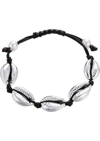 Stil 5 Çekicilik Bohemya Takı El Örme Boncuklu Kabuk Bilezik Kadın Doğal Deniz Kabuğu Inci Aksesuarları Halat Bilezik Ayarlanabilir Boyutlu Bileklik (Yurt Dışından)