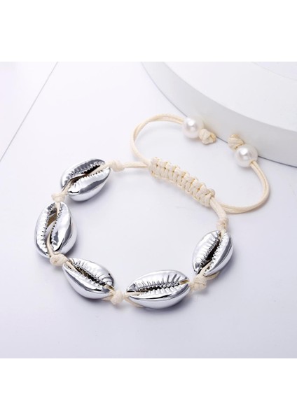 Stil 5 Çekicilik Bohemya Takı El Örme Boncuklu Kabuk Bilezik Kadın Doğal Deniz Kabuğu Inci Aksesuarları Halat Bilezik Ayarlanabilir Boyutlu Bileklik (Yurt Dışından) fiyatları