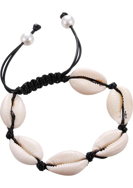 Stil 5 Çekicilik Bohemya Takı El Örme Boncuklu Kabuk Bilezik Kadın Doğal Deniz Kabuğu Inci Aksesuarları Halat Bilezik Ayarlanabilir Boyutlu Bileklik (Yurt Dışından) fırsatları