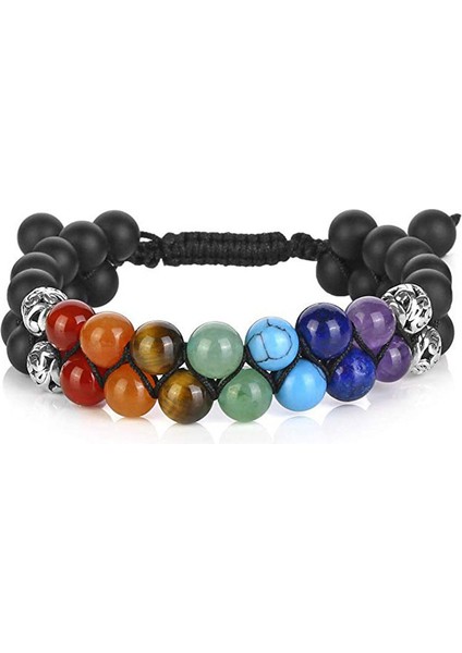 Strand Bilezikler G Kadın Erkek Çift Katmanlı 7 Çakra Bilezikleri Vintage Hint Yoga Bileklik Çakra Dua Lav Taşı Boncuk Bilezik Şifa Takı (Yurt Dışından) indirimleri