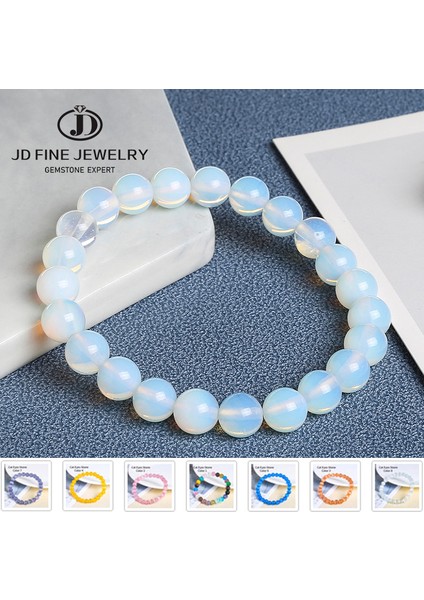 10 mm Tarzı Sarı Jd Kadın Moda Pürüzsüz Beyaz Opal Ay Taşı Bilezik Esnek Kordon Elastik Renkli Kedi Göz Taşı Genişletilebilir Halat Takı (Yurt Dışından) fiyatları