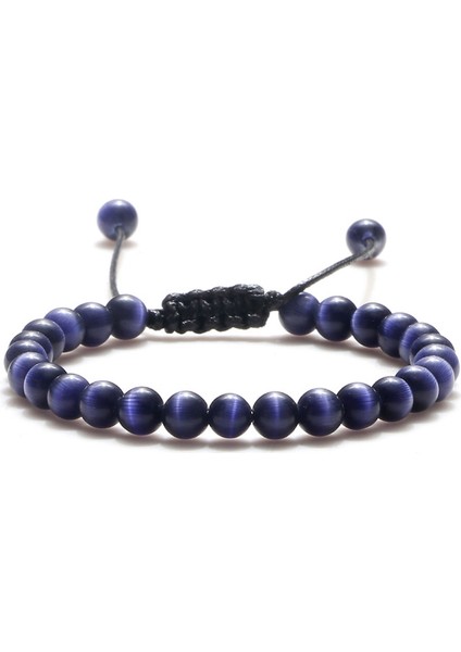 Koyu Mor Kedi Gözü Doğal Kedi Gözü Taşlı Bileklik Yüksek 6mm Boncuklu Şanslar Ayarlanabilir El Yapımı Örgü Bilezikler&bilezikler Kadın Erkek Takılar Için (Yurt Dışından)