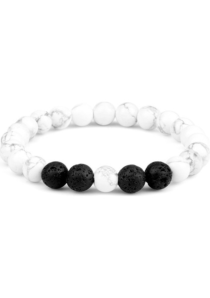 Stil 7 Moda Çiftler Boncuklu Bileklik 8mm Doğal Siyah Lava Taşı Hematit Mesafe Bilezikleri Kadın Erkek Takı En Iyi Arkadaş Hediye (Yurt Dışından)