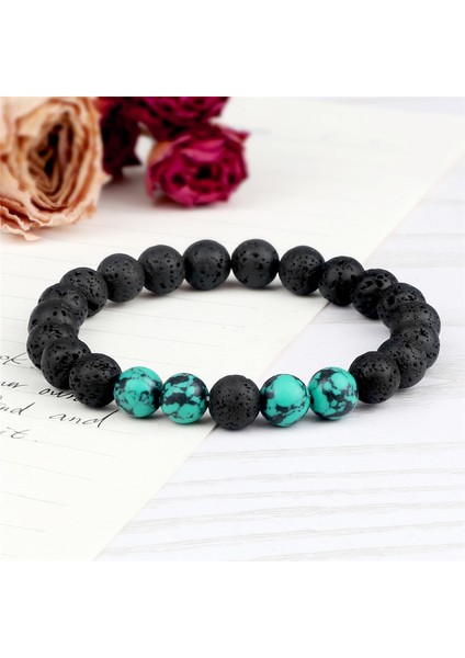 Stil 7 Moda Çiftler Boncuklu Bileklik 8mm Doğal Siyah Lava Taşı Hematit Mesafe Bilezikleri Kadın Erkek Takı En Iyi Arkadaş Hediye (Yurt Dışından) fırsatları