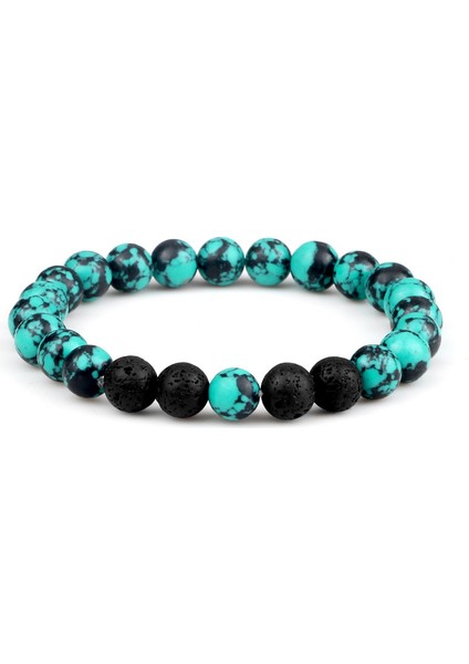 Stil 9 Moda Çiftler Boncuklu Bileklik 8mm Doğal Siyah Lava Taşı Hematit Mesafe Bilezikleri Kadın Erkek Takı En Iyi Arkadaş Hediye (Yurt Dışından)