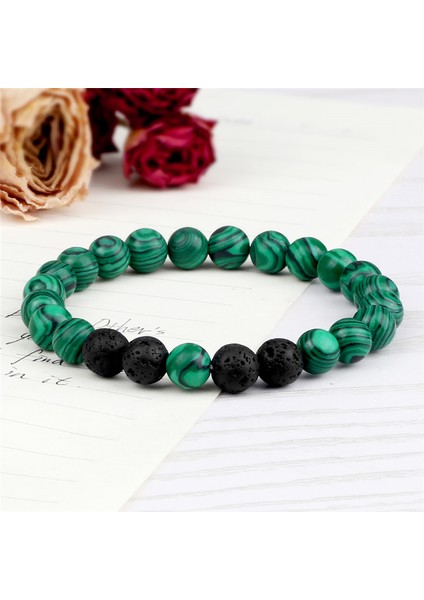 Stil 9 Moda Çiftler Boncuklu Bileklik 8mm Doğal Siyah Lava Taşı Hematit Mesafe Bilezikleri Kadın Erkek Takı En Iyi Arkadaş Hediye (Yurt Dışından) indirimleri