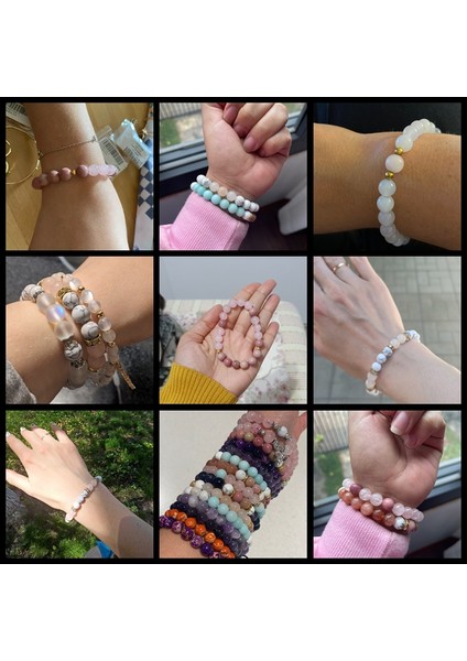 19CM Tarzı No.7 Kadın Kız Gül Pembesi Kristal Boncuk Bilezik Doğal Pembe Rodokrozit Rhodonit Taş Boncuk Bilezik Mücevher Hediyeler (Yurt Dışından)
