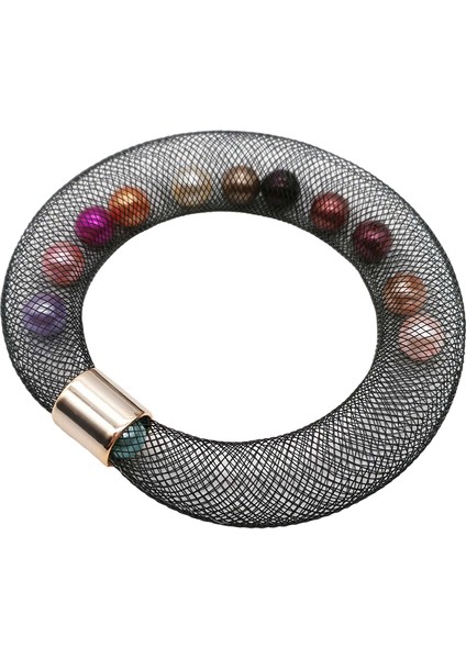 Siyah Ukebay Yeni Lüks Inci Bilezik Kadınlar Için Tasarımcı El Yapımı Bilezikler Etnik Örgü Takılar Siyah Beyaz Zincir Bileklik Parti Hediye (Yurt Dışından)