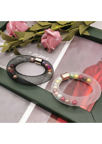 Siyah Ukebay Yeni Lüks Inci Bilezik Kadınlar Için Tasarımcı El Yapımı Bilezikler Etnik Örgü Takılar Siyah Beyaz Zincir Bileklik Parti Hediye (Yurt Dışından) fırsatları