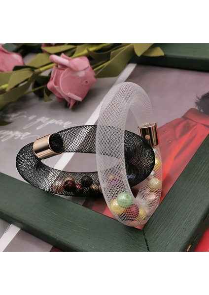 Siyah Ukebay Yeni Lüks Inci Bilezik Kadınlar Için Tasarımcı El Yapımı Bilezikler Etnik Örgü Takılar Siyah Beyaz Zincir Bileklik Parti Hediye (Yurt Dışından) indirimleri