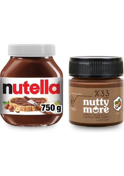 750 gr & Nutty More %33 Fındık Parçacıklı Kakaolu Fındık Ezmesi 200 gr