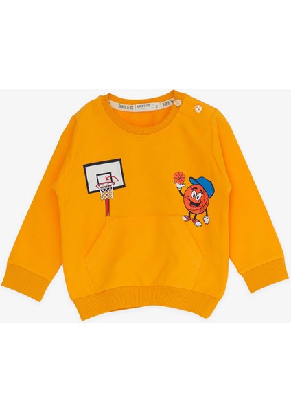Erkek Bebek Eşofman Takımı Baskılı 9 Ay-3 Yaş, Sarı