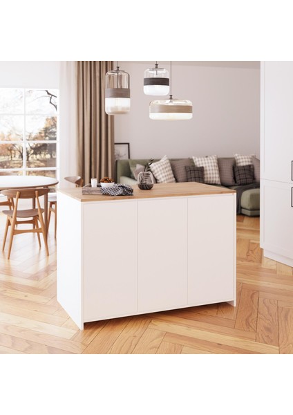Miro L4510 Mutfak Adası Beyaz-Sepet
