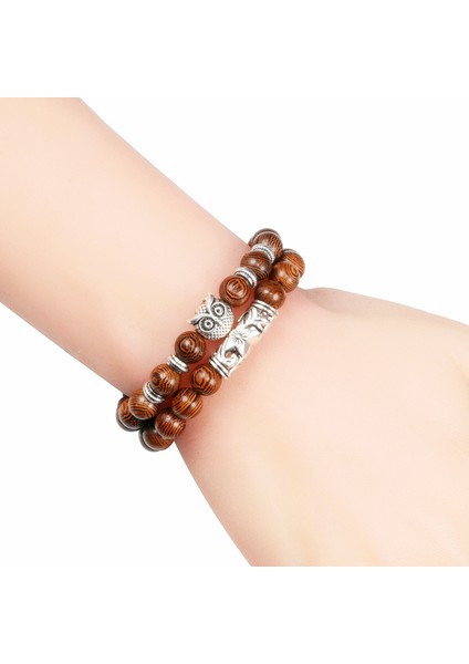 Buda Başı Sıcak Erkek Bilezik Ahşap Boncuklar Croakra Şifa Dengesi Oniks Bilezikler&bilezikler Baykuş Dua Reiki Buddha Kadın Takı Homme (Yurt Dışından) fırsatları