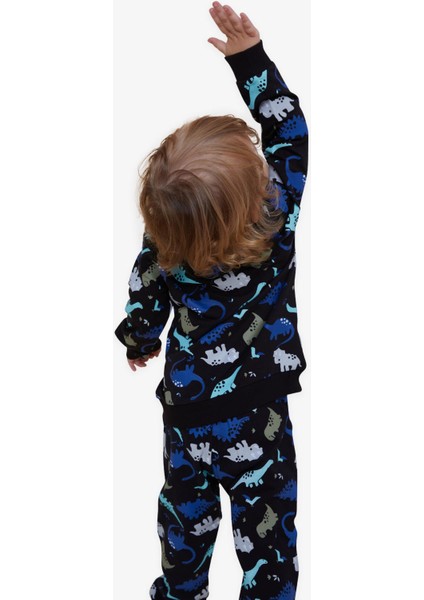 Girls & Boys Erkek Çocuk Eşofman Takımı Dinozor Desenli 1-4 Yaş, Siyah modelleri