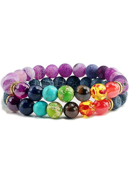 Stil 18 Kadın Erkek Için 7 Çakra Bileklik Denge Buddha Reiki Dua Kaplan Gözü Siyah Doğal Taş Boncuk Yoga Zincir Bilezikler (Yurt Dışından)