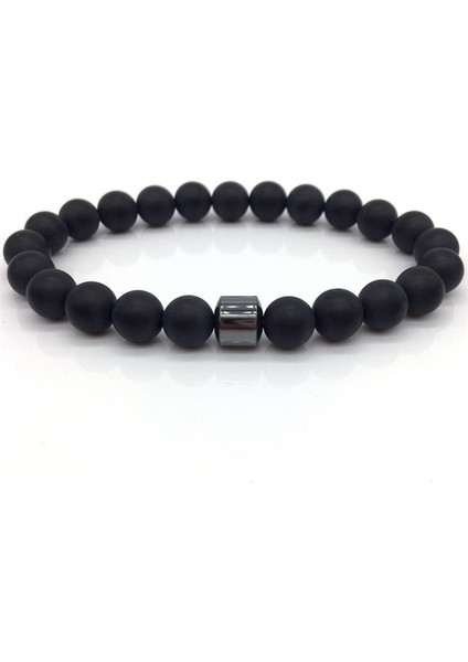 AB693-3 Erkek Için Silindir Hematit Bilezikler Doğal Taş Boncuk Bilezikler&bilezikler Homme Yoga Takıları (Yurt Dışından)