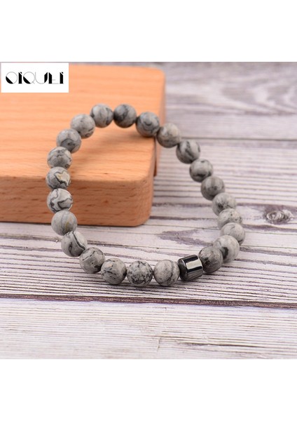 AB693-3 Erkek Için Silindir Hematit Bilezikler Doğal Taş Boncuk Bilezikler&bilezikler Homme Yoga Takıları (Yurt Dışından) fiyatları