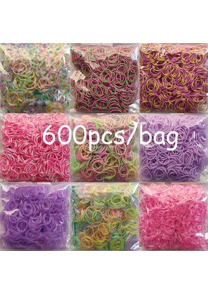 Mor-Sarı 600 Elastik Çift Renkli Kauçuk Bantlar Bileklikler Için Dıy Çocuklar Gökkuşağı Loom Bileklik Yapım Malzemeleri Kadınlar Takı Aksesuarları Için (Yurt Dışından) fiyatları