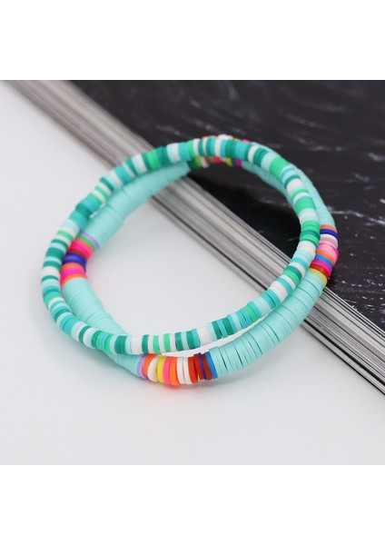 B110Q Kadınlar Için Bilezik Boho Takı Renkli Polimer Kil Çok Renkli Kombinasyon Bileklik Bilek Aksesuarları Dişi Kızlar Hediyeler (Yurt Dışından) indirimleri