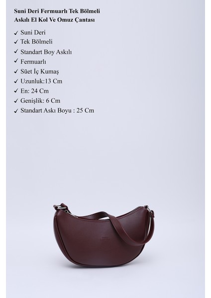 Bordo SHK26 Tek Bölmeli Suni Deri El ve Omuz Çantası U:12 E:26 G:6 cm