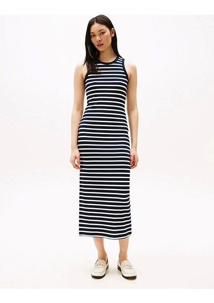 Slım 5x2 Rıb Mıdı Dress Ns