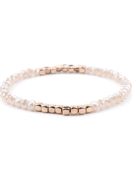 No.19 Boyutu Doreenbeads Doğal Kristal Bileklikler Elastik Ile Ince Boncuklu Bilezik En Iyi Çift Takıları Için 18CM7 Uzunlukta, 1 Parça (Yurt Dışından)