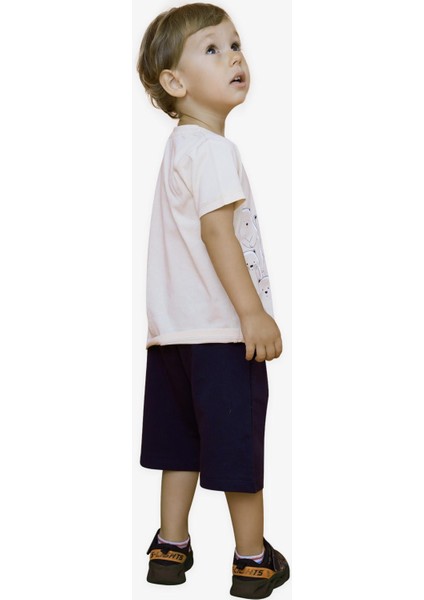 Erkek Bebek Şortlu Takım Kutup Ayıcık Baskılı 9 Ay-3 Yaş, Bej