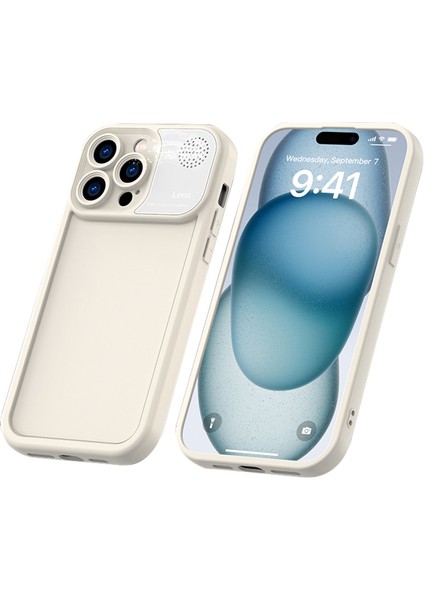 iPhone 15 Pro Max Için Silikon Kılıf Anti-Düşme Telefon Kılıfı Aromaterapi Tabletli-Antik Beyaz (Yurt Dışından)