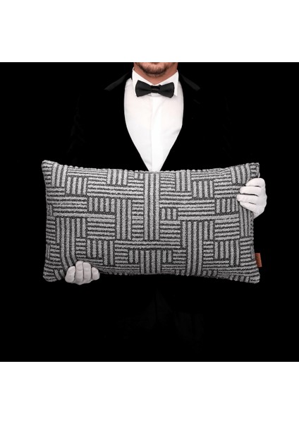 Abby Bukle Etro Desen 35*65 Kırlent Gri fiyatları