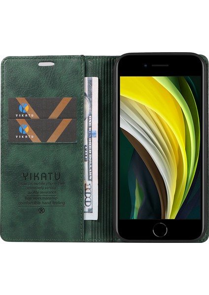 iPhone 7/8 Için Litchi Dokulu-Yeşil Deri Telefon Kılıfı (Yurt Dışından) fiyatları