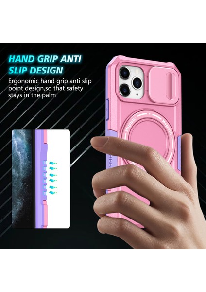 iPhone 11 Pro Kılıf Magsafe Pc+Tpu Kamera Koruma Telefon Kılıfı ile Uyumlu-Mor/pembe (Yurt Dışından) fiyatları
