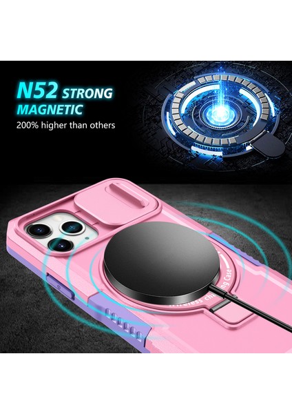 iPhone 11 Pro Kılıf Magsafe Pc+Tpu Kamera Koruma Telefon Kılıfı ile Uyumlu-Mor/pembe (Yurt Dışından) fırsatları