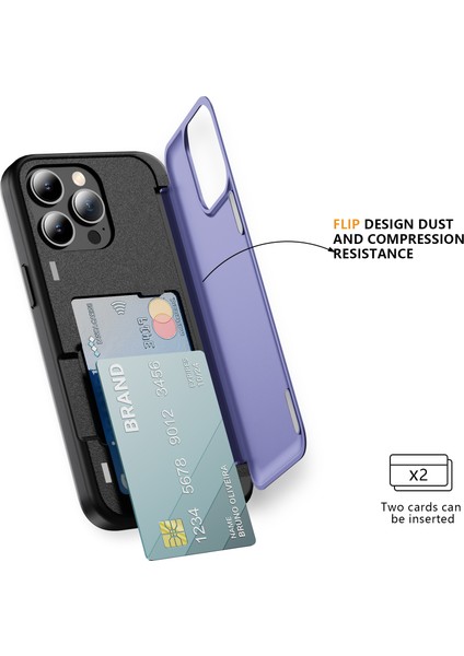 iPhone 13 Pro Için Kılıf Tpu+Pc Telefon Kılıfı ve Kickstand/kart Tutucu Yuvası-Açık Mor (Yurt Dışından) fırsatları