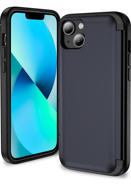 iPhone 13/14 Için Kickstand Telefon Kılıfı Slim-Fit Tpu+Pc Telefon Kapağı, Kart Tutuculu-Safir (Yurt Dışından)