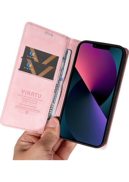 iPhone 13 Cüzdan Kılıfı Çizilmez Deri Telefon Kılıfı-Pembe (Yurt Dışından) indirimleri