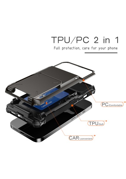iPhone SE(2024)TELEFON Kılıfı Pc+Tpu Kart Tutuculu Çift Katmanlı Arka Kılıf-Beyaz (Yurt Dışından) indirimleri
