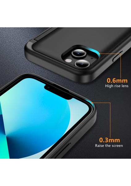 iPhone 13/14 Için Kickstand Telefon Kılıfı Slim-Fit Tpu+Pc Telefon Kapağı, Kart Tutuculu-Siyah (Yurt Dışından) indirimleri