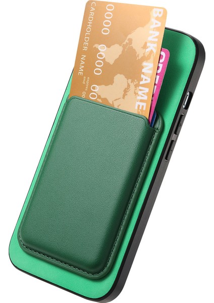 iPhone 14 Kılıf Magsafe Çıkarılabilir Kart Çantası Telefon Kılıfı-Yeşil (Yurt Dışından) modelleri